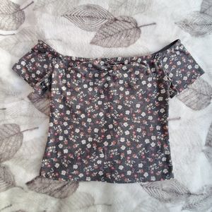 Mossimo Floral Off the Shoulder Crop Top